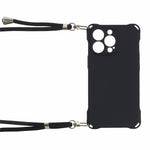 For iPhone 12 Pro Shockproof TPU Cover Four Corner Thickened Dustproof Phone Case with 150cm Hanging Rope