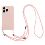 For iPhone 12 Pro Shockproof TPU Cover Four Corner Thickened Dustproof Phone Case with 150cm Hanging Rope