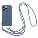 For iPhone 12 Pro Max Soft TPU Mobile Phone Case Four Corner Shockproof Cell Phone Cover with 150cm Hanging Rope