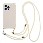 For iPhone 12 Pro Max Soft TPU Mobile Phone Case Four Corner Shockproof Cell Phone Cover with 150cm Hanging Rope