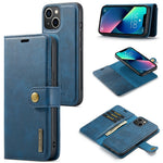 DG.MING for iPhone 15 Plus Detachable Magnetic Phone Case Anti-Drop Split Leather Wallet Stand Case