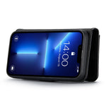 DG.MING For iPhone 15 Pro Phone Case Shockproof Split Leather Detachable Magnetic Phone Shell Wallet Stand Cover