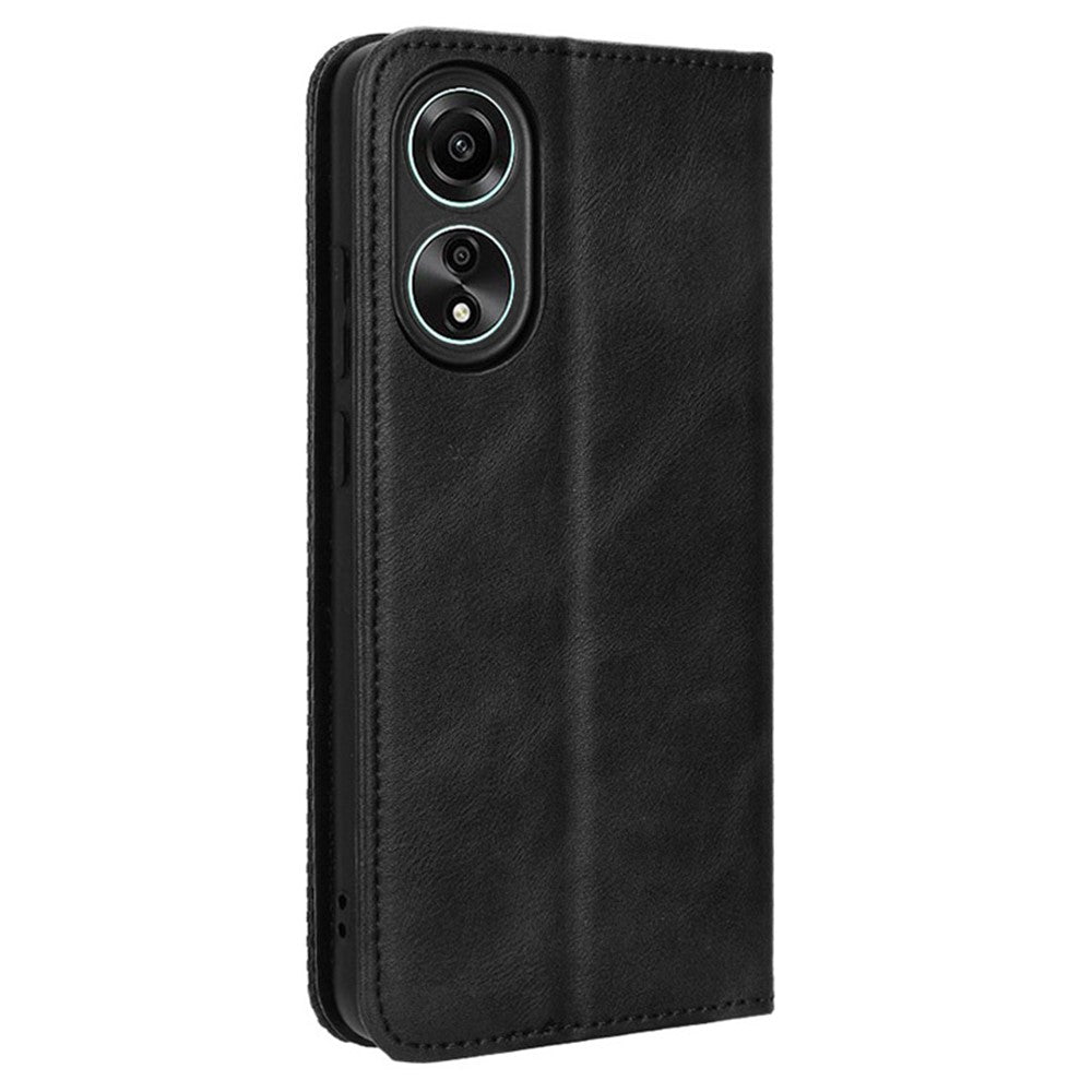Stand Wallet Phone Case for Oppo A78 4G , Retro PU Leather + TPU Protective Phone Cover
