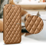 For iPhone 11 Pro Max RFID Blocking Anti Fall Cover with Lens Film Rhombus Leather Card Holder Case Compatible with MagSafe