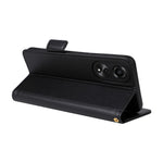 For Oppo A78 4G Litchi Texture Wallet Phone Shell PU Leather Stand Cellphone Cover with Strap