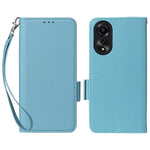 For Oppo A78 4G Litchi Texture Wallet Phone Shell PU Leather Stand Cellphone Cover with Strap