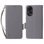 For Oppo A78 4G Litchi Texture Wallet Phone Shell PU Leather Stand Cellphone Cover with Strap