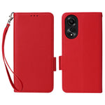 For Oppo A78 4G Litchi Texture Wallet Phone Shell PU Leather Stand Cellphone Cover with Strap