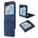 Samsung Galaxy Z Flip5 5G Kortplatser mobilskal Tvådelat Design PU Läder Skyddsfodral