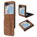 Samsung Galaxy Z Flip5 5G Kortplatser mobilskal Tvådelat Design PU Läder Skyddsfodral