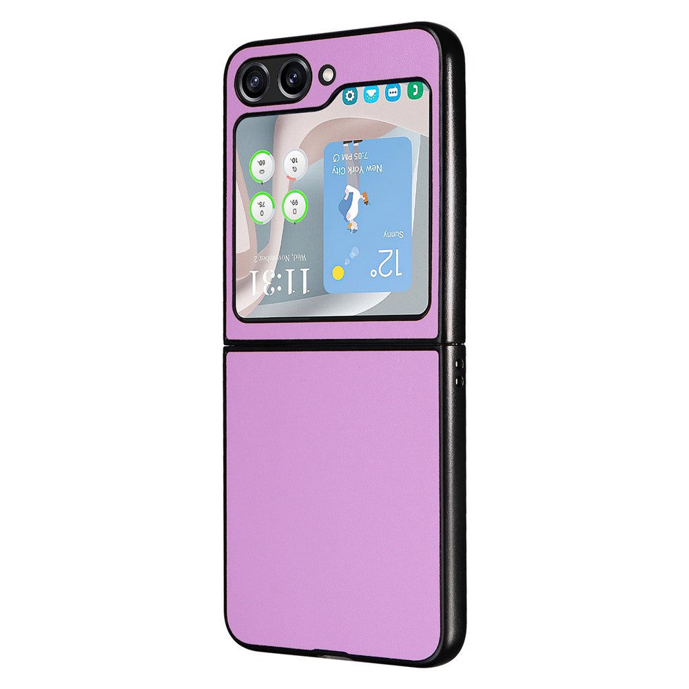 For Samsung Galaxy Z Flip5 5G Shockproof Phone Case Texture PU Leather+PC Slim Cover