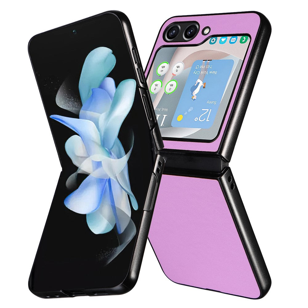 For Samsung Galaxy Z Flip5 5G Shockproof Phone Case Texture PU Leather+PC Slim Cover