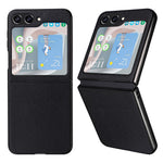 For Samsung Galaxy Z Flip5 5G Shockproof Phone Case Texture PU Leather+PC Slim Cover