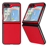 For Samsung Galaxy Z Flip5 5G Shockproof Phone Case Texture PU Leather+PC Slim Cover