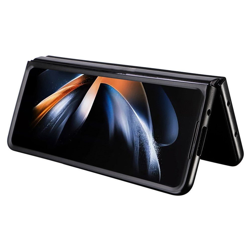 For Samsung Galaxy Z Fold5 5G Textured PU Leather+PC Phone Case Folding Back Cover