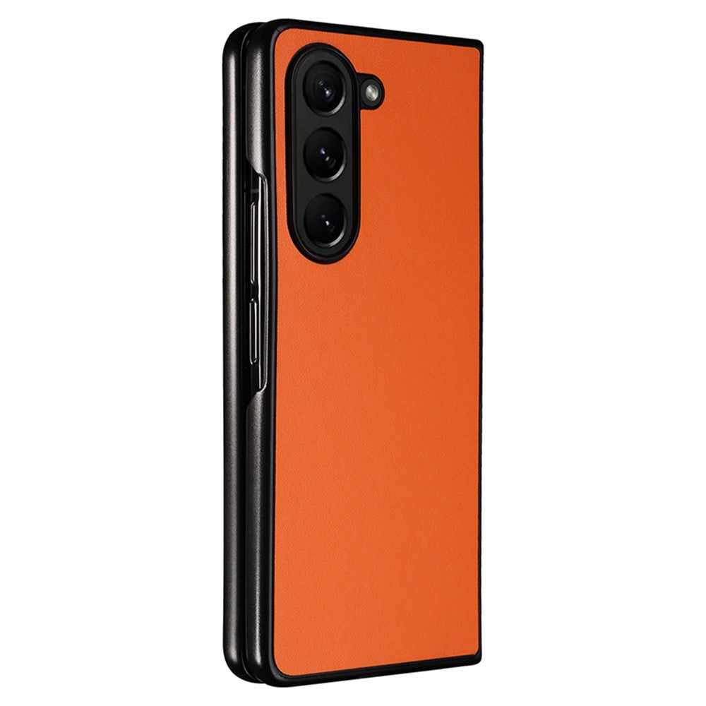 For Samsung Galaxy Z Fold5 5G Textured PU Leather+PC Phone Case Folding Back Cover