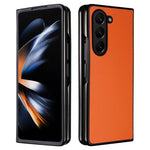 For Samsung Galaxy Z Fold5 5G Textured PU Leather+PC Phone Case Folding Back Cover