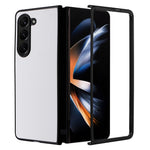 For Samsung Galaxy Z Fold5 5G Textured PU Leather+PC Phone Case Folding Back Cover