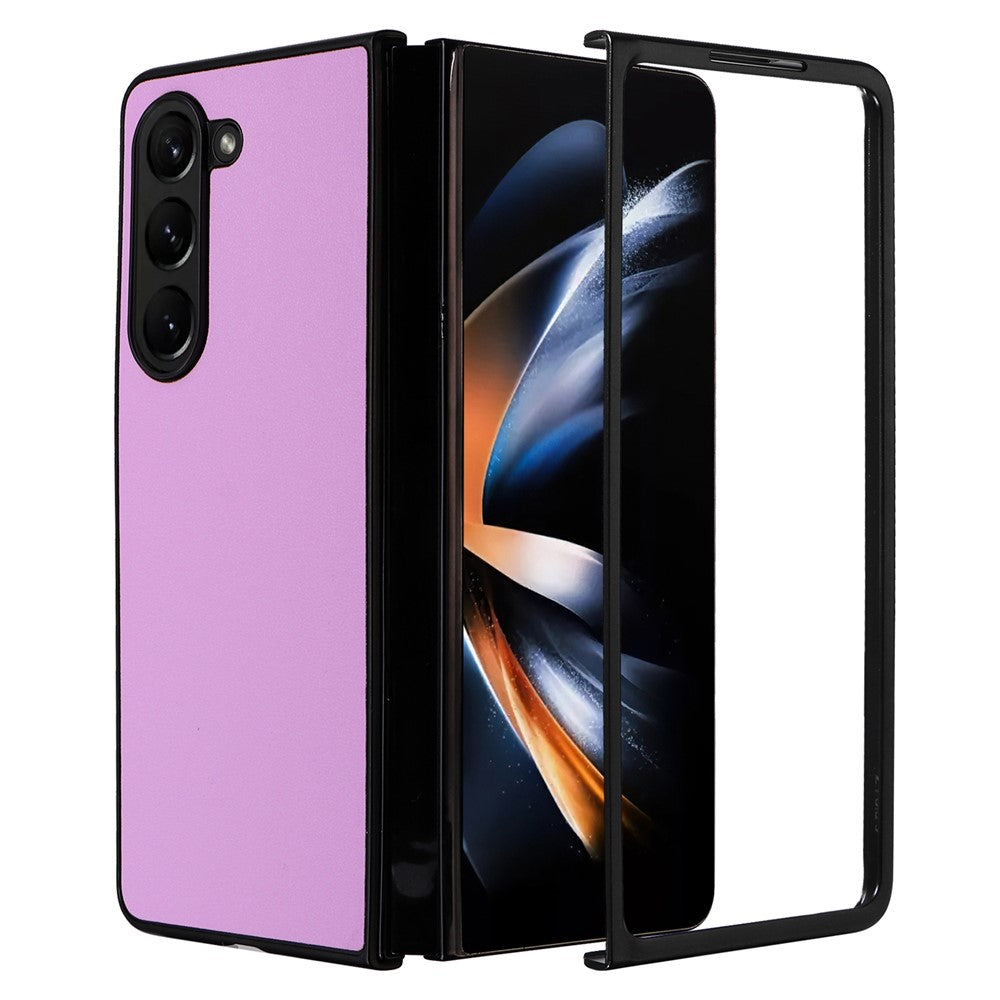 For Samsung Galaxy Z Fold5 5G Textured PU Leather+PC Phone Case Folding Back Cover
