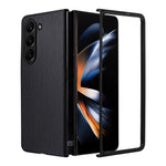For Samsung Galaxy Z Fold5 5G Textured PU Leather+PC Phone Case Folding Back Cover