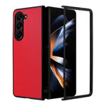 For Samsung Galaxy Z Fold5 5G Textured PU Leather+PC Phone Case Folding Back Cover