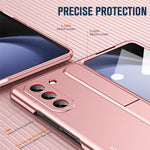 For Samsung Galaxy Z Fold5 5G Kickstand Case Hinge Protection PC Phone Cover with Screen Film / Stylus