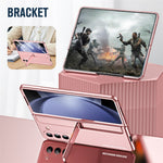 For Samsung Galaxy Z Fold5 5G Kickstand Case Hinge Protection PC Phone Cover with Screen Film / Stylus