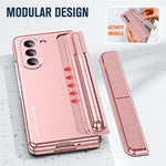 For Samsung Galaxy Z Fold5 5G Kickstand Case Hinge Protection PC Phone Cover with Screen Film / Stylus