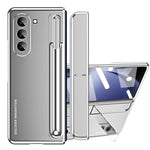 For Samsung Galaxy Z Fold5 5G Kickstand Case Hinge Protection PC Phone Cover with Screen Film / Stylus