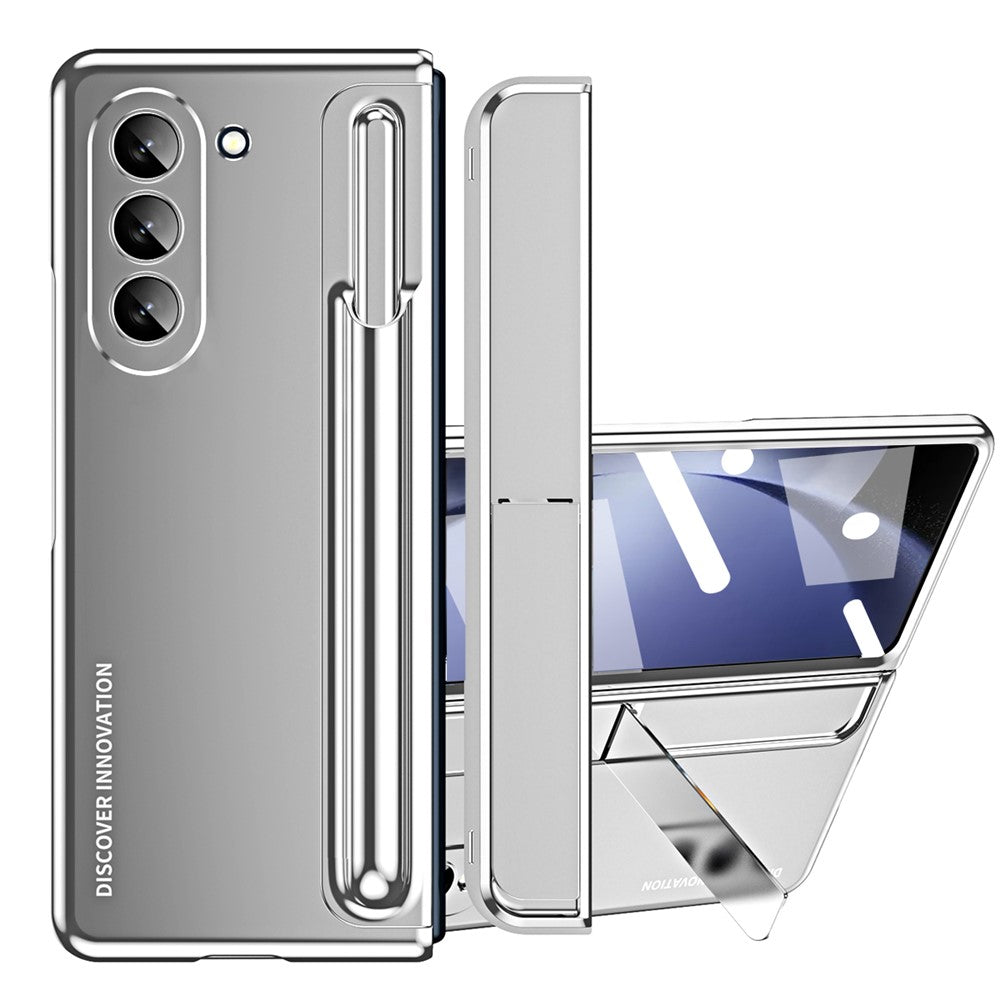 For Samsung Galaxy Z Fold5 5G Kickstand Case Hinge Protection PC Phone Cover with Screen Film / Stylus