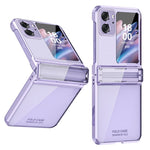 For Oppo Find N2 Flip 5G Hard PC Electroplating Phone Case Clear Protective Cover with Tempered Glass Rear Screen Protector