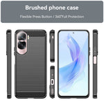 Fleksibelt TPU Carbon Fiber Telefoncover til Honor 90 Lite 5G / X50i 5G, Skridsikkert Børstet Overflade Bagcover