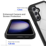 Clear Back Phone Case for Samsung Galaxy S23 FE , Acrylic+PC+TPU Anti-Scratch Phone Cover