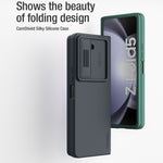 NILLKIN Stødsikkert Cover til Samsung Galaxy Z Fold5 5G Dobbeltlags Hybrid Hårdt PC Blødt Silikone Cover med Skydende Kameralinsebeskytter