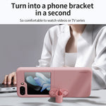 NILLKIN För Samsung Galaxy Z Flip5 5G Flytande Silikon Mobilskal Fingerrem Stativ Skyddande Fodral