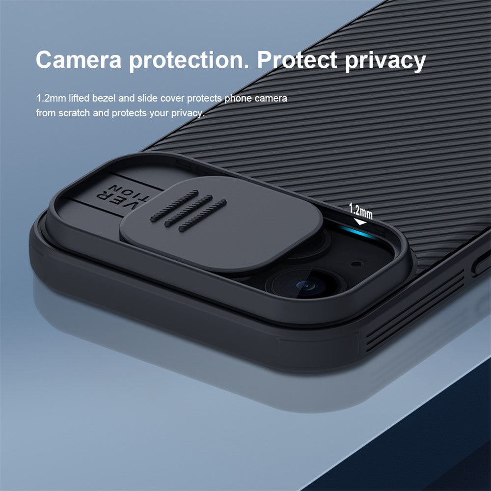 NILLKIN CamShield Pro Series for iPhone 15 Plus Anti-scratch Phone Case Slide Camera Shield PC+TPU Cover