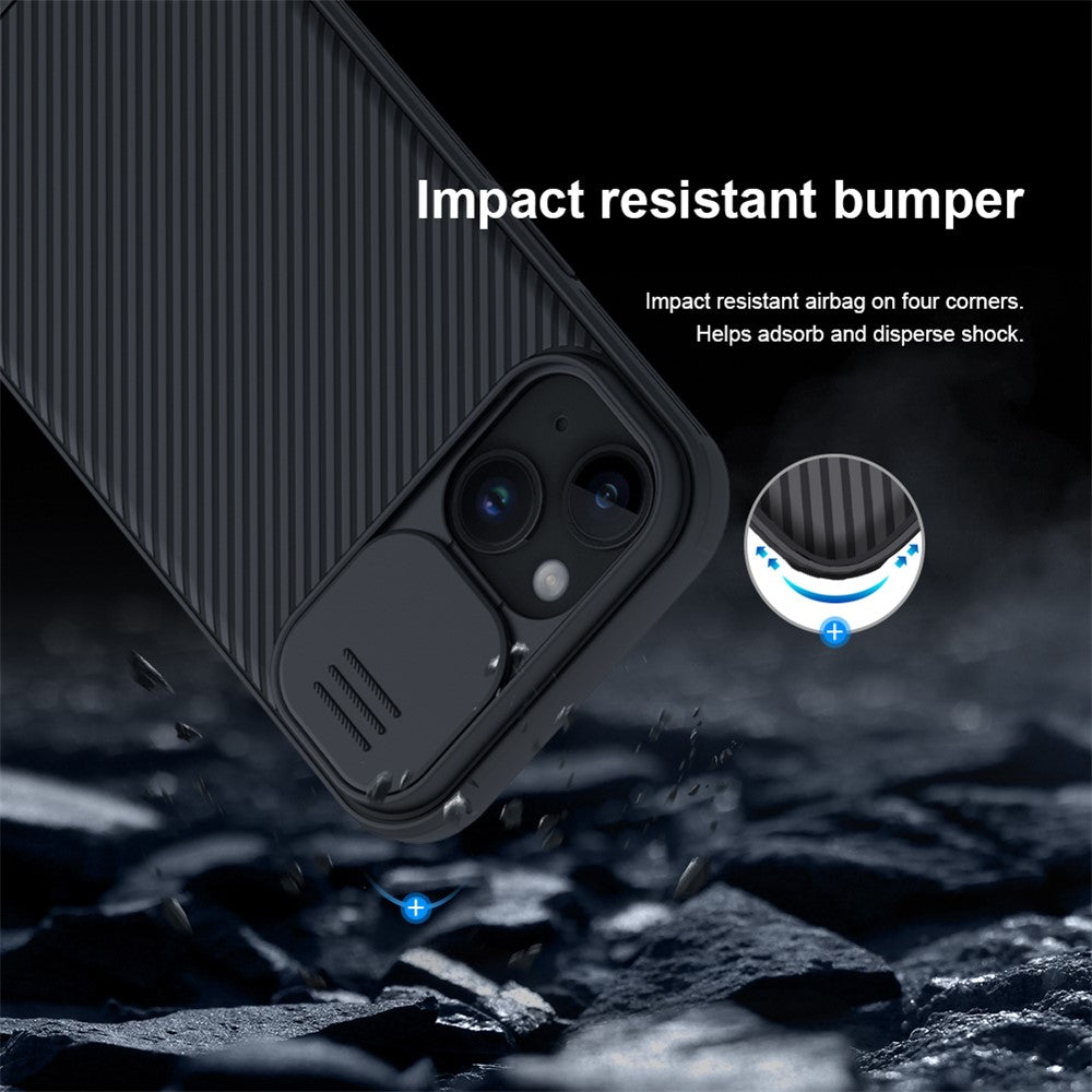 NILLKIN CamShield Pro Series for iPhone 15 Plus Anti-scratch Phone Case Slide Camera Shield PC+TPU Cover