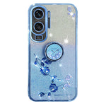 KADEM For Honor X50i 5G / Honor 90 Lite 5G Flower Decor TPU Cover Glitter Ring Kickstand Phone Case Shell