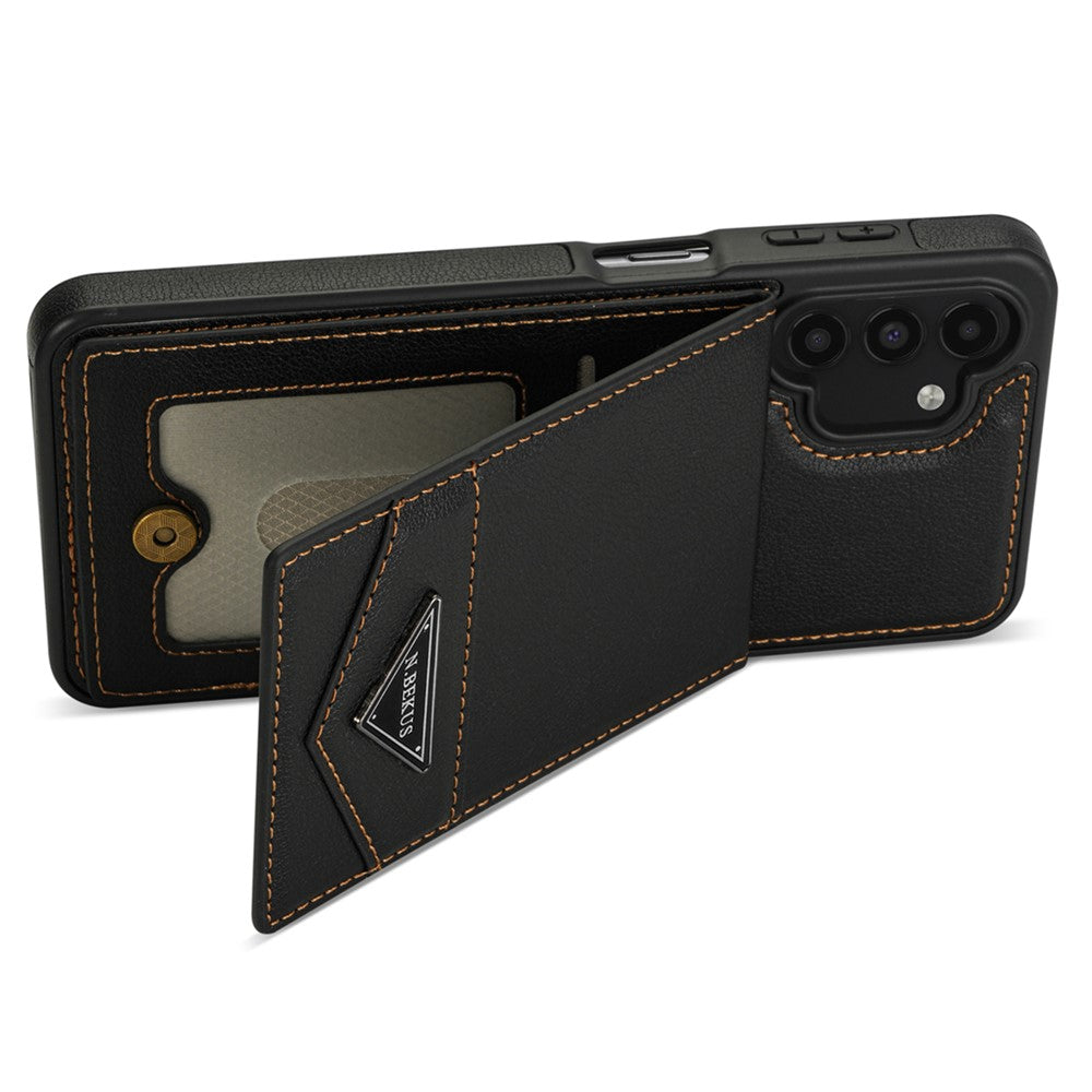 N.BEKUS til Samsung Galaxy A13 4G / A13 5G Læder+TPU Bagcover med Kickstand RFID-blokerende kortholder Telefoncover