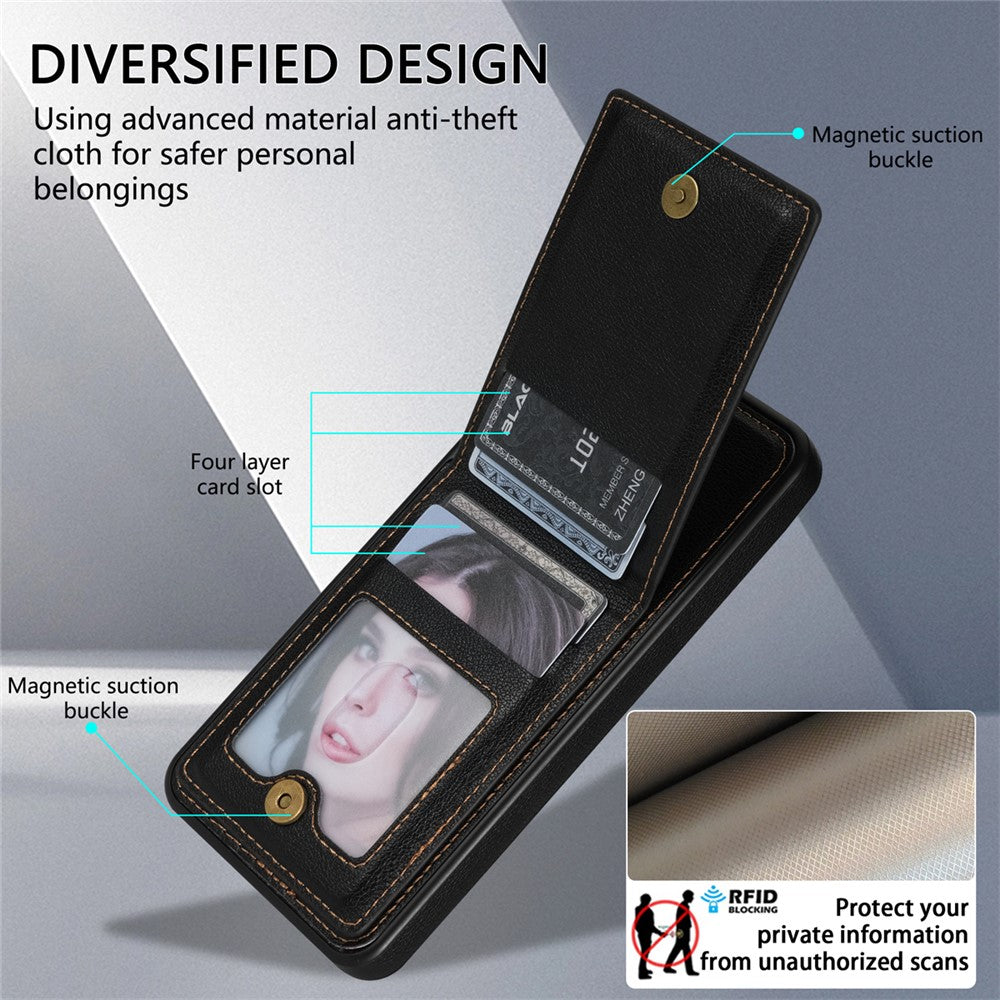 N.BEKUS til Samsung Galaxy A13 4G / A13 5G Læder+TPU Bagcover med Kickstand RFID-blokerende kortholder Telefoncover