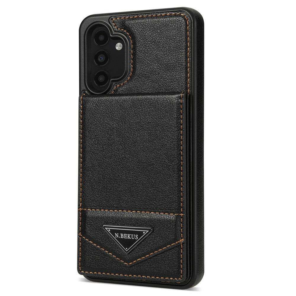 N.BEKUS til Samsung Galaxy A13 4G / A13 5G Læder+TPU Bagcover med Kickstand RFID-blokerende kortholder Telefoncover
