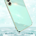 XINLI For Samsung Galaxy S23 FE Electroplated Gold Edge TPU Phone Case Drop-proof Cover