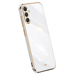 XINLI For Samsung Galaxy S23 FE Electroplated Gold Edge TPU Phone Case Drop-proof Cover
