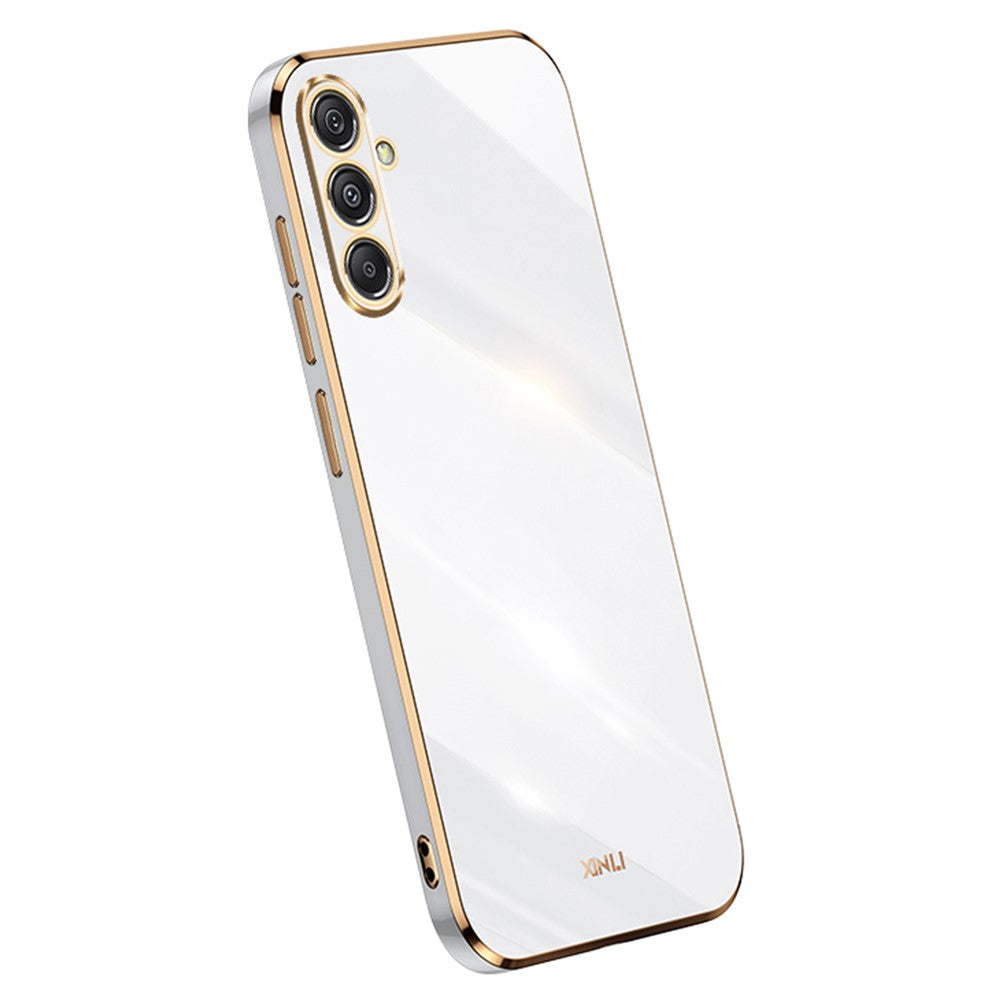 XINLI For Samsung Galaxy S23 FE Electroplated Gold Edge TPU Phone Case Drop-proof Cover