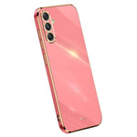 XINLI For Samsung Galaxy S23 FE Electroplated Gold Edge TPU Phone Case Drop-proof Cover