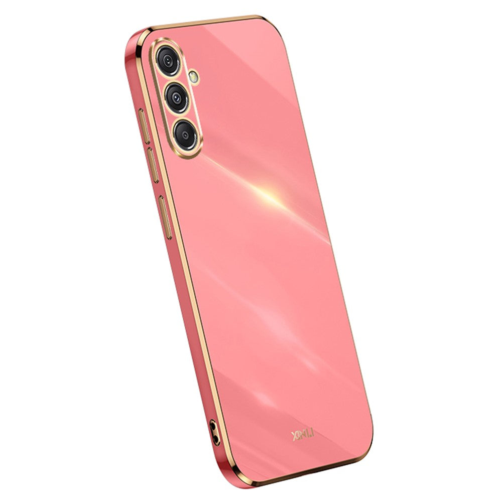 XINLI For Samsung Galaxy S23 FE Electroplated Gold Edge TPU Phone Case Drop-proof Cover