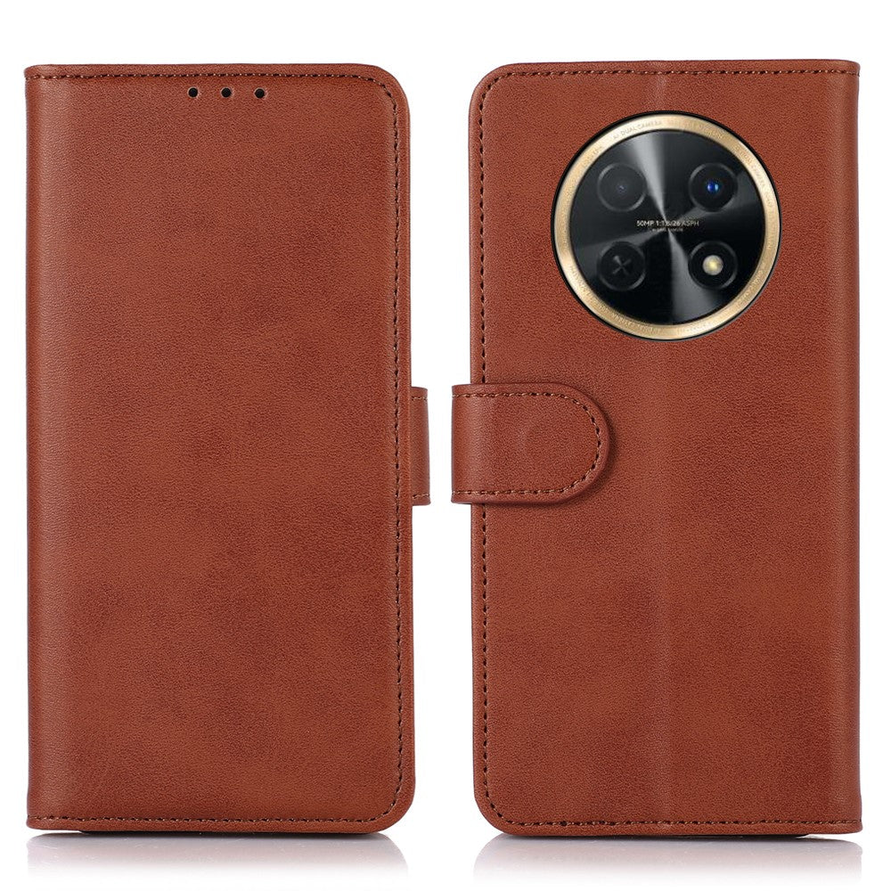 For Huawei nova Y91 4G / Enjoy 60X Cowhide Texture Phone Case Wallet Stand Leather Phone Cover