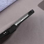 Til Samsung Galaxy Z Flip5 5G Hængseldesign Magnetisk Cover Stoftekstur Læder+PC Telefoncover med Hærdet Glas Bagskærmbeskytter