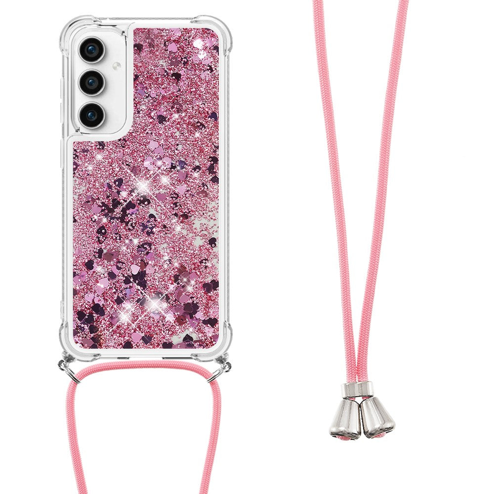 For Samsung Galaxy S23 FE TPU Case Quicksand Design Phone Cover with Lanyard