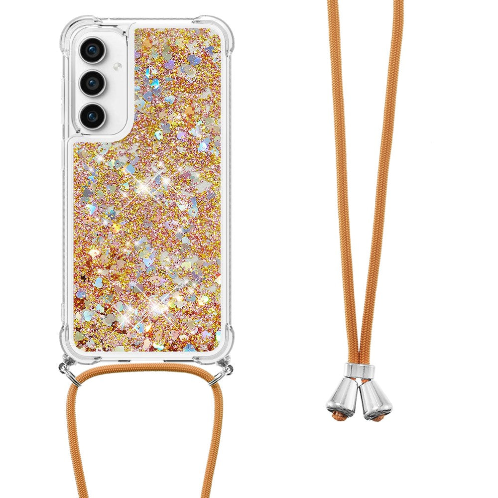 For Samsung Galaxy S23 FE TPU Case Quicksand Design Phone Cover with Lanyard